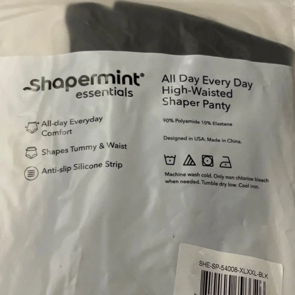 Shapermint Essentials Black High-Waisted Shaper Panty XXL. NEW